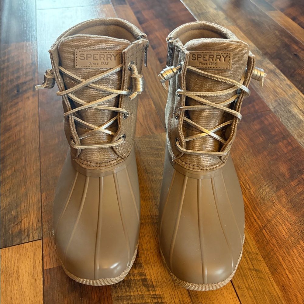 Sperry Tan Waterproof Duck Boots
